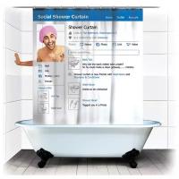Занавеска в душ "Социальная сеть", 180х180 см