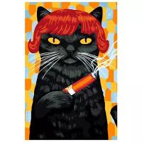 Картина по номерам "Черный кот", 40x60 см