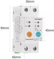 Выключатель счётчик двухполюсный на din рейку wi fi, умный дом, 63 А, автомат, с защитой от утечки, работает под Алиса Яндекс