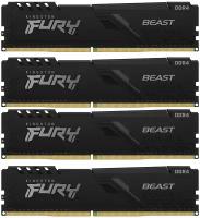 Kingston Память оперативная Kingston 16GB 2666MHz DDR4 CL16 DIMM (Kit of 4) FURY Beast Black