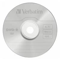 Носители информации DVD-R, 16x, Verbatim Azo Matt Silver, Cake/50, 43548