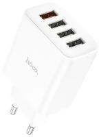 Зарядное устройство/4 USB, 28,5W/блок питания сетевой Hoco C102A QC3.0/белый