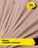 Ткань для шитья и рукоделия Кожа стрейч "Алекса" 5 м * 138 см, пудровый 012