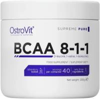 Аминокислоты BCAA (БЦАА), OstroVit, Supreme Pure BCAA 8-1-1, 200 г, Нейтральный