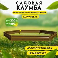 Клумба готовая для сада Delta-Park KS100 (высота 14 см.), коричневый