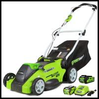 Газонокосилка аккумуляторная GreenWorks G40LM41K4 2504707VB