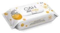 Детские влажные салфетки G&H Baby, пластиковая крышка, 74 шт., 1 уп