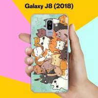 Силиконовый чехол на Samsung Galaxy J8 (2018) Много котов / для Самсунг Галакси Джи 8 2018