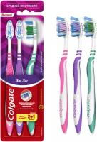 Зубная щетка Colgate Zig Zag PLUS средняя 2+1 шт