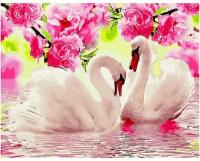 Картина по номерам Лебеди под цветущими ветками 40х50 см