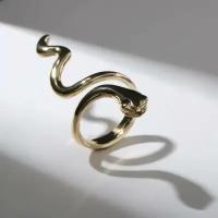 Кольцо "Змея" гладкая, цвет золото, безразмерное