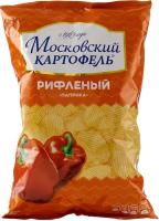 Чипсы Московский КАРТОФЕЛЬ рифленые, паприка, 130 г