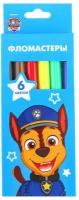 Фломастеры, 6 цветов, в картонной коробке, Paw Patrol