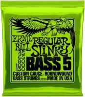 P02836 Regular Slinky Bass Комплект струн для 5-струнной бас-гитары, 45-130, никель, Ernie Ball