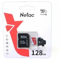 Карта памяти 128Gb - Netac MicroSD P500 Eco UHS-I Class 10 NT02P500ECO-128G-R + с переходником под SD