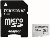 Micro SecureDigital 16Gb Transcend TS16GUSD300S-A {MicroSDHC Class 10 UHS-I SD adapter}