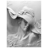 Фотообои флизелиновые Design Studio 3D Барельеф женщина в шляпе