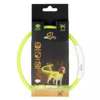 Ошейник для собак нейлоновый DUVO+, светящийся, зеленый, 45см (Бельгия)
