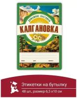 Этикетка наклейка самоклеящиеся на бутылку домашний продукт самогон 48 шт калгановка