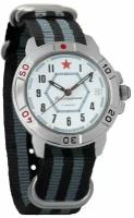 Мужские наручные часы Восток Командирские 431719-black-grey, нейлон, серый/черный