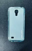 Чехол накладка силиконовая для Samsung S4 mini i9190 i9192, голубой-матовый+защитная пленка на экран в подарок