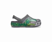 Серые сабо для мальчиков CROCS Kids' Fun Lab Dino Band Lights Clog, размер 22/23, длина стопы 13см