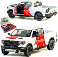 Машинка игрушка металлическая 1:46 2019 Dodge RAM 1500 Livery Edition (Додж Рам), 12,5 см., детская, инерционная / Белый