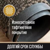 Коврик входной придверный под дверь для прихожей износостойкий влаговпитывающий, 60х90 см, Тафтинг, Коричневый, Laima Expert, 606884