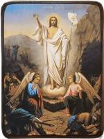 Икона Воскресение Христово, яркая, размер 8,5 х 12,5 см