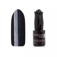 Гель-лак для ногтей с блестками Vogue Nails плотный, насыщенный, темный, черный, 10 мл