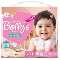 Beffy's подгузники Extra Dry для девочек XL (13+ кг) 32 шт