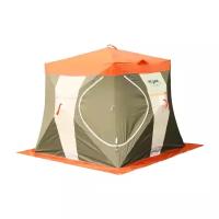 Палатка для зимней рыбалки Митек Нельма Куб-1 (оранжевый-бежевый/хаки)