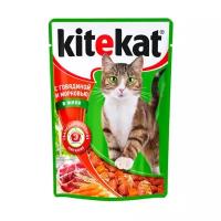 Влажный корм для кошек Kitekat с говядиной (кусочки в желе)