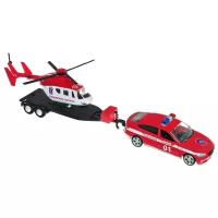 Набор техники Autogrand Bavaria Gran Turismo с вертолетом пожарная охрана (34197) 1:36