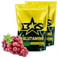 (2 УП х 200ГР) Л-Глутамин порошок Binasport "L-GLUTAMINE" (Глютамин) 400 г со вкусом винограда