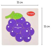 Детские деревянные рамки-вкладыши «Овощи, ягоды, фрукты» 15 × 15 × 0,5 см, микс