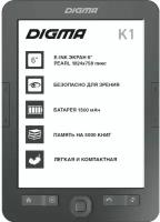 Электронная книга Digma K1 6" E-Ink HD, темно-серый