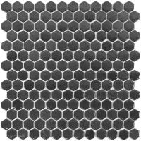 Мозаика Natural STP-BK001-HEX из глянцевого стекла размер 29х29 см чип 25 Hexagon мм толщ. 5 мм площадь 0.084 м2 на сетке