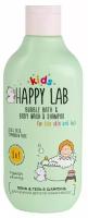 Happy Lab Kids Средство 3 в 1: пена, гель, шампунь для нежной детской кожи и волос / Сладкое яблочко, 300 мл