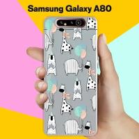 Силиконовый чехол на Samsung Galaxy A80 Слон и жираф / для Самсунг Галакси А80