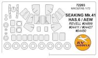 72265KV Окрасочная маска SEAKING Mk.41 / HAS.6 / AEW (REVELL #04899 / #04411#04427 / #04450) + wheels masks для моделей фирмы Revell