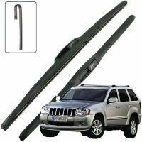 Дворники Jeep Grand Cherokee (3) WH Джип Гранд Чероки рест 2007 2008 2009 2010 Щетки стеклоочистителя гибридные 530мм-530мм к-т 2 шт