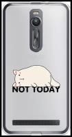 Силиконовый чехол на Asus Zenfone 2 ZE550ML/ZE551ML / Асус Зенфон 2 ZE550ML/ZE551ML "Cat not today", прозрачный