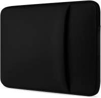 Чехол-папка-футляр-конверт на молнии MyPads M146-287 для ноутбуков Irbis Acer Lenovo Prestigio Xiaomi Digma MSI Macbook с диагоналями 15.4 / 14/ 14.1/ 14.5 дюймов из качественной хлопковой ткани с отделением для планшета черная