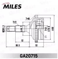 Шрус Peugeot 206 1.1-1.4 98- Нар. +Abs Miles арт. GA20715