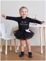 Платье Luxury Baby, застежка под подгузник, размер 62, черный