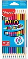 Карандаши цветные Maped "Color Peps" 24 цвета, 12шт, двусторонние, трехгранные, заточен, картон. уп, европодвес