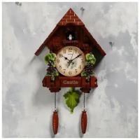 Часы настенные с кукушкой Виноградная лоза, плавный ход, 63 х 10 х 36 см, коричневые 5183581