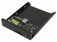 Планка ExeGate U3H-621, 3,5"", 2*USB3.0+1*TypeC+1*SD+TF card, black, металл