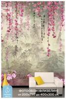 Фотообои на стену Модный Дом "Японская гравюра с сакурой" 200x270 см (ШxВ), в спальню, гостиную